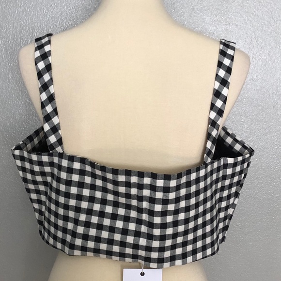 L’Academie Black White Checker Cropped Top XL NWT Coastal Cowgirl - Picture 5 of 11